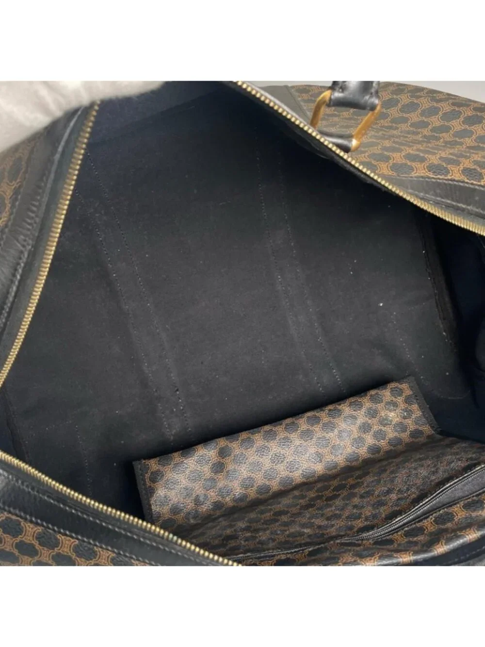 Celine Macadam 45 Boston Bag Leather Brown